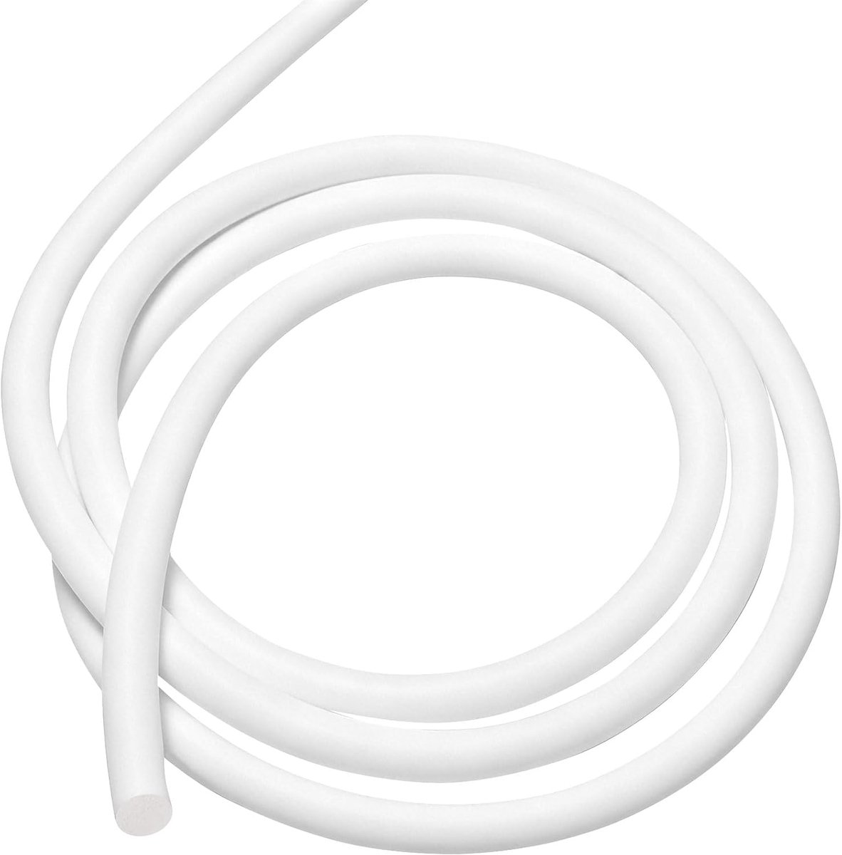 Schuimrubberen afdichtingsstrip 2 mm diameter x 6 m, rond, siliconen spons rubber weerstrippingskoord voor deur en raam, achterstang, doe-het-zelf pakking, wit