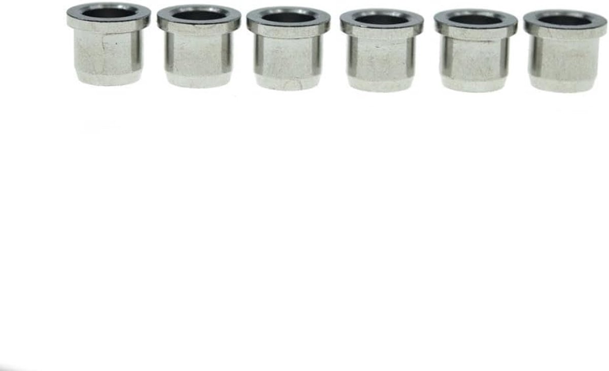Set van 6 Brass String Through Body String Ferrules 5/16 "String-Thru Ferrules voor Amerikaanse Standaard/Vintage Tele/Telecaster Upgraded versie Chrome
