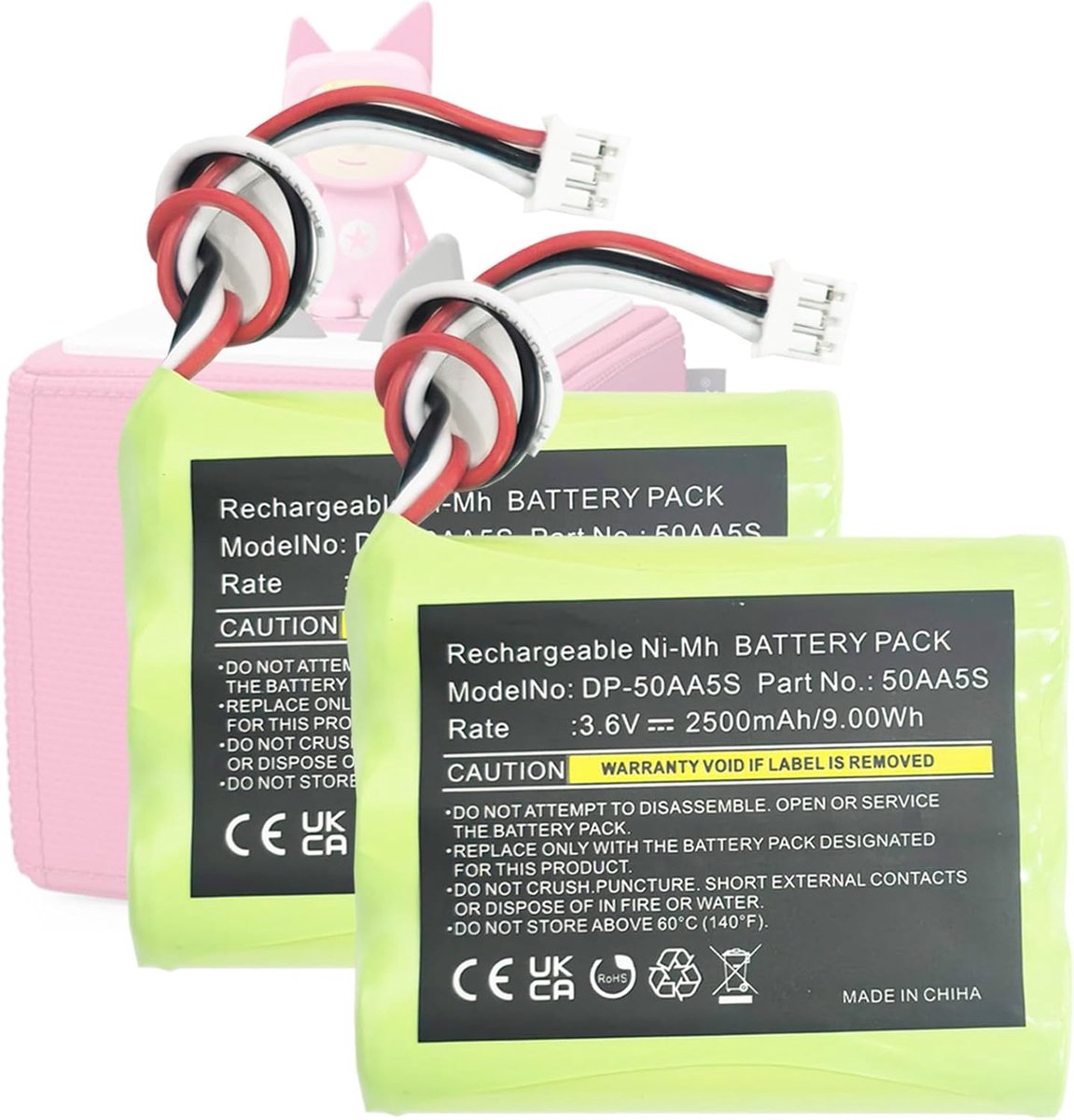 (2 stuks) 2500 mAh NiMH 50AA5S vervangende accu compatibel met TonieBox, 50AA5S Tonies TonieBox Musicbox Soundbox vervangende batterijen, luidsprekerboxen