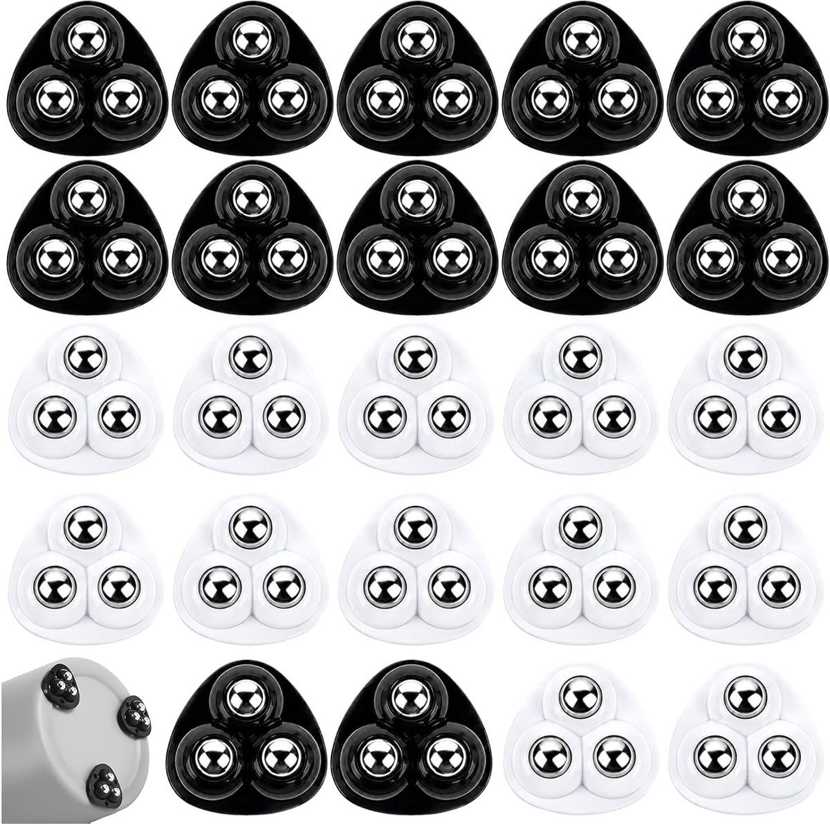 24 stuks kleine meubelwielen, meubelwielen, 360 graden, mini-wielen