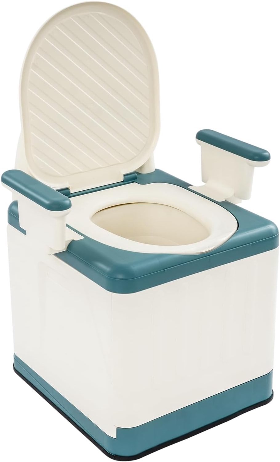 Toilet voor buiten of binnen, scheidingstoilet, draagbaar toilet met deksel en handgreep, tot 150 kg, opvouwbaar potje voor kamperen, wandelen, autocamping, blauw