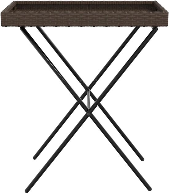Dienblad tafel inklapbaar 65x40x75 cm bruin — afbeelding 5