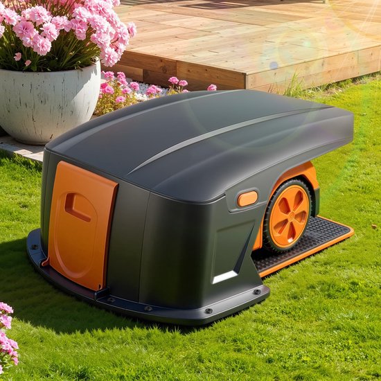 Garage voor robotmaaier van ABS, grasmaaier-overkapping, 70,5 × 57 × 33 cm, weerbestendige afdekking voor robotmaaier en laadstation, uv- en regenbescherming, universeel compatibel, incl — afbeelding 5
