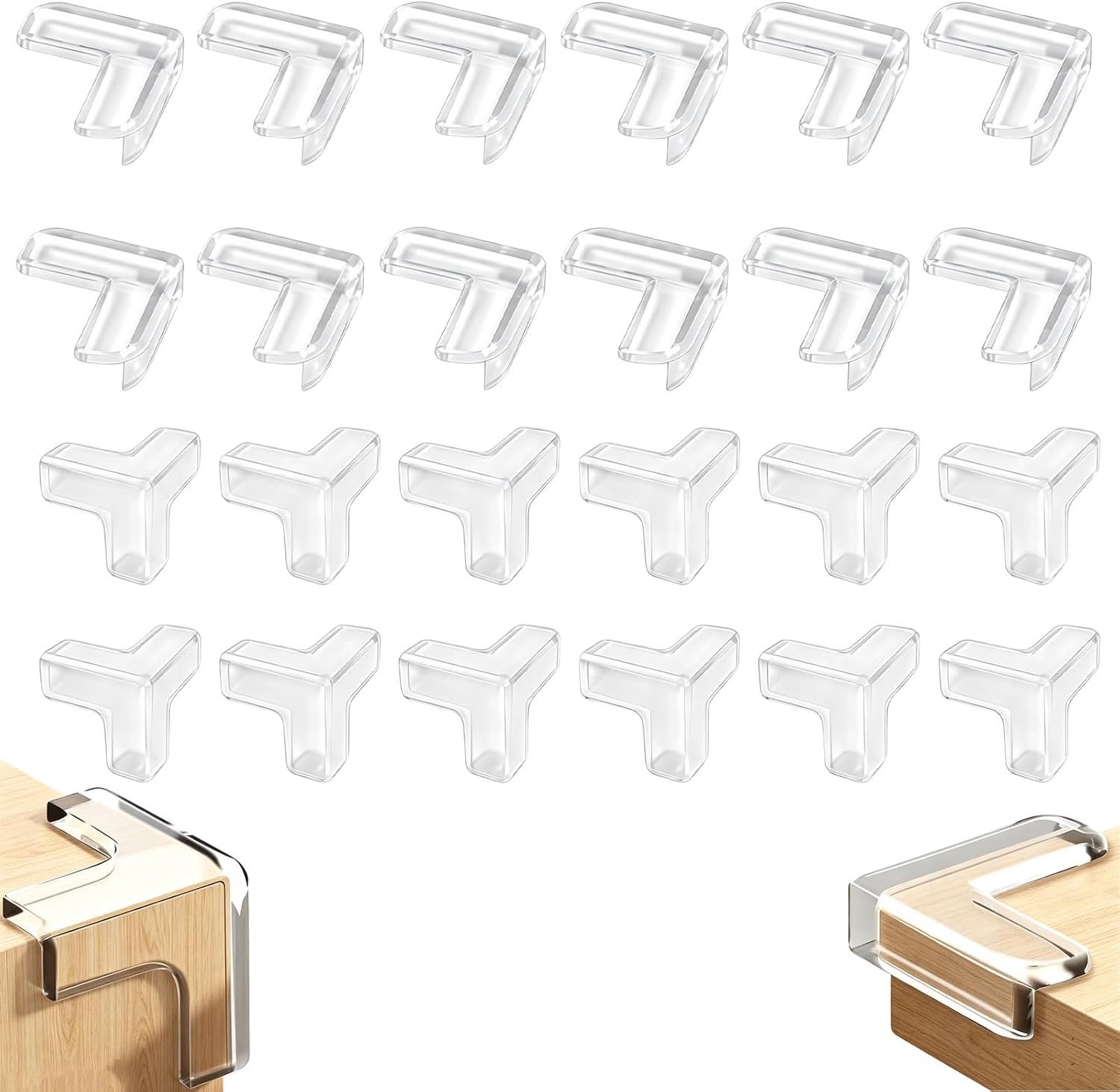 Set van 24 transparante pvc-tafelhoekbeschermers