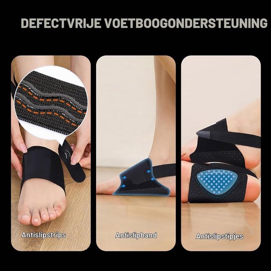 Plantarfasciitis Bandages voor Voetpijn, Enkelsteun en Siliconen Hak voor Sport en Wandelen - 2 Stuks — afbeelding 2