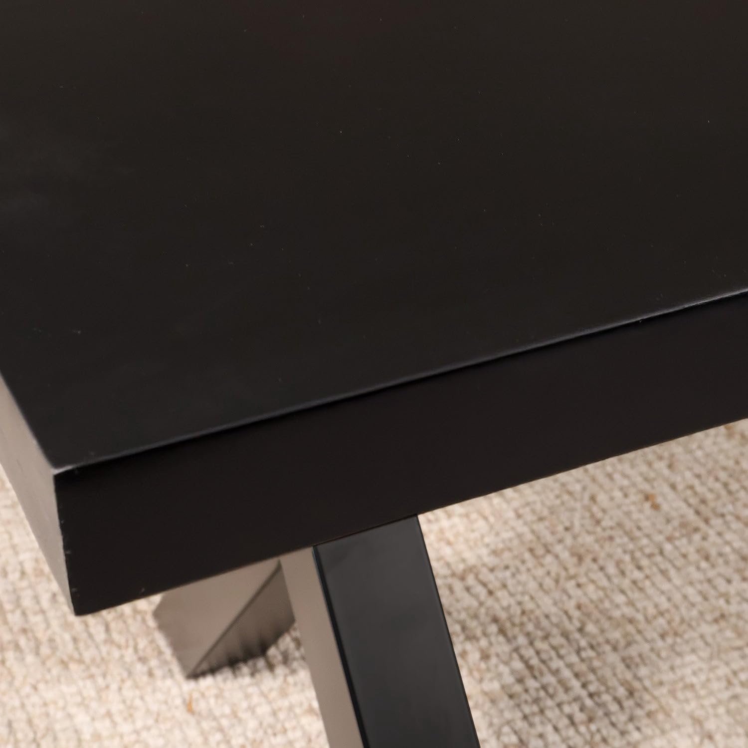 Eettafel Zeno rechthoekig 240cm zwart duurzaam mangohout langwerpig eetkamertafel hout