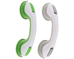 2 stks Duurzame zuigkracht Helping Handvat Veiligheid Cup Grab Bar Leuning Badkamer Douche Badkuipen Grip Rails 10 '' Groen Grijs