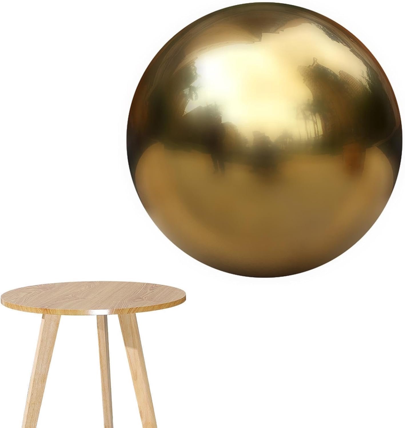 Staal Gazing Globe - Titanium Gouden Holle Bal Naadloos
