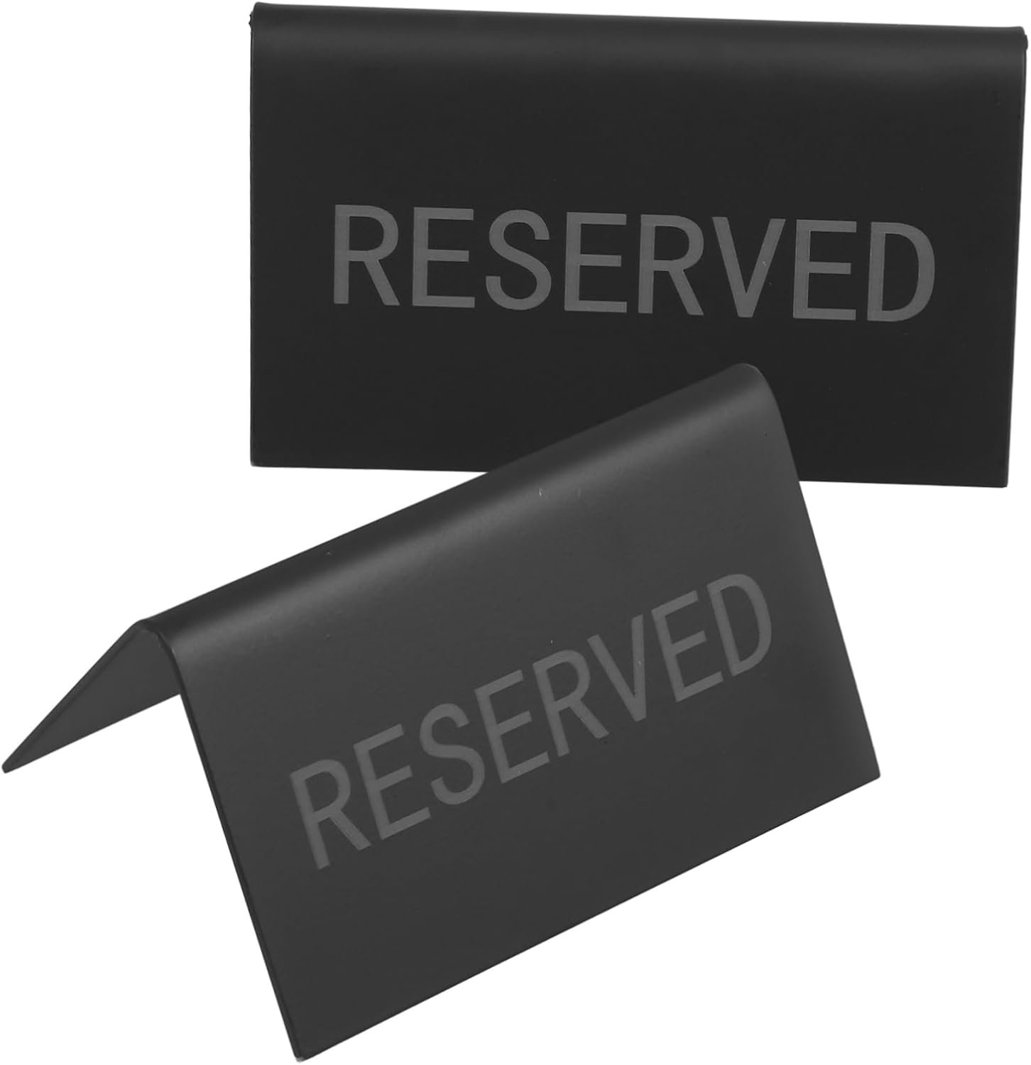 Jojofuny 2 Stuks Reserved Signs Rvs Gereserveerde Tafelkaarten voor Bruiloften Feesten Ceremonies Compacte Praktische Inverted Vormige Design Eenvoudig Te Reinigen Opslagvriendelijk