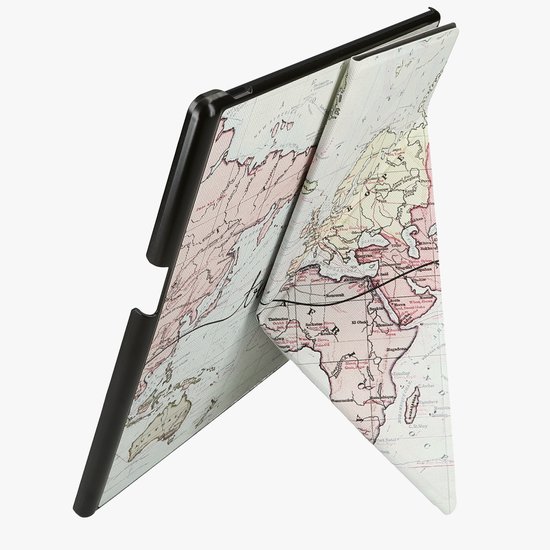 kwmobile e-reader hoesje geschikt voor Pocketbook InkPad One hoes - Ereader flip case met standaard - E reader cover van kunstleer - In zwart / meerkleurig — afbeelding 5