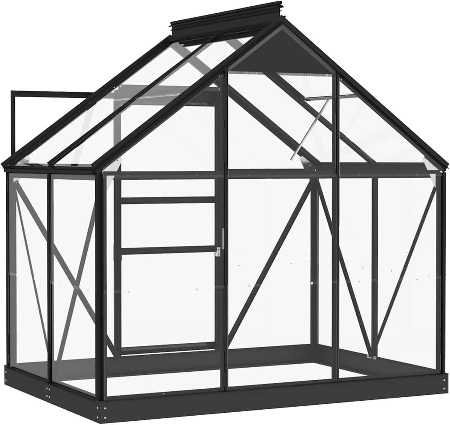 Broeikas van glas, antraciet, 155 x 103 x 191 cm, frame van aluminium, huis en tuin, gazon en tuin, tuinieren, kassen (SPU: 3082333) – foto 5