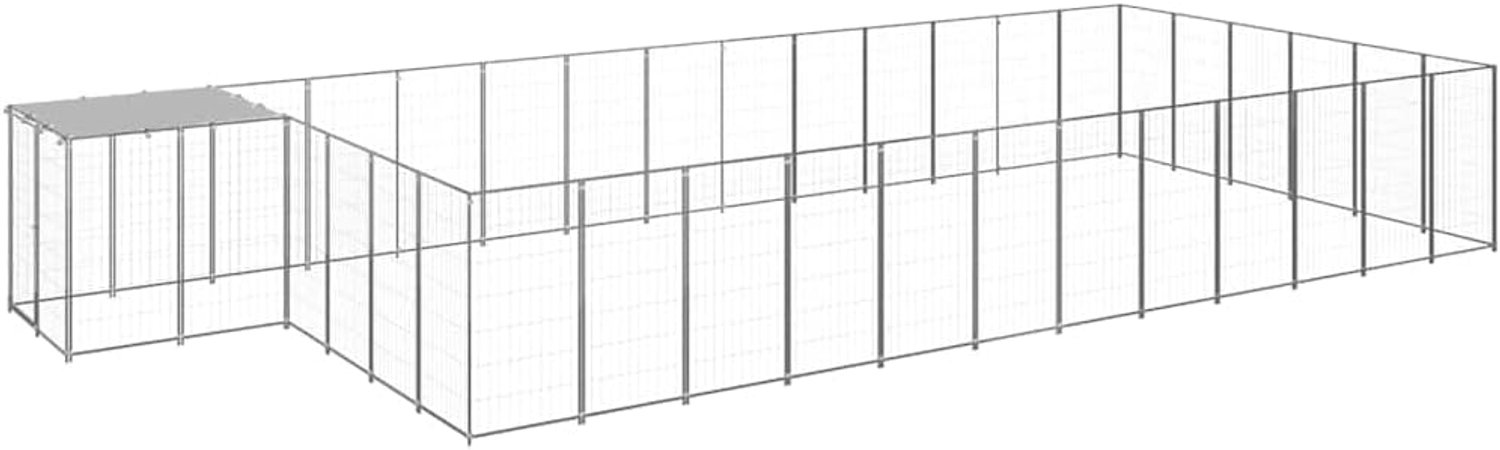 Kooi voor honden, zilver, staal, 770 x 330 x 110 cm