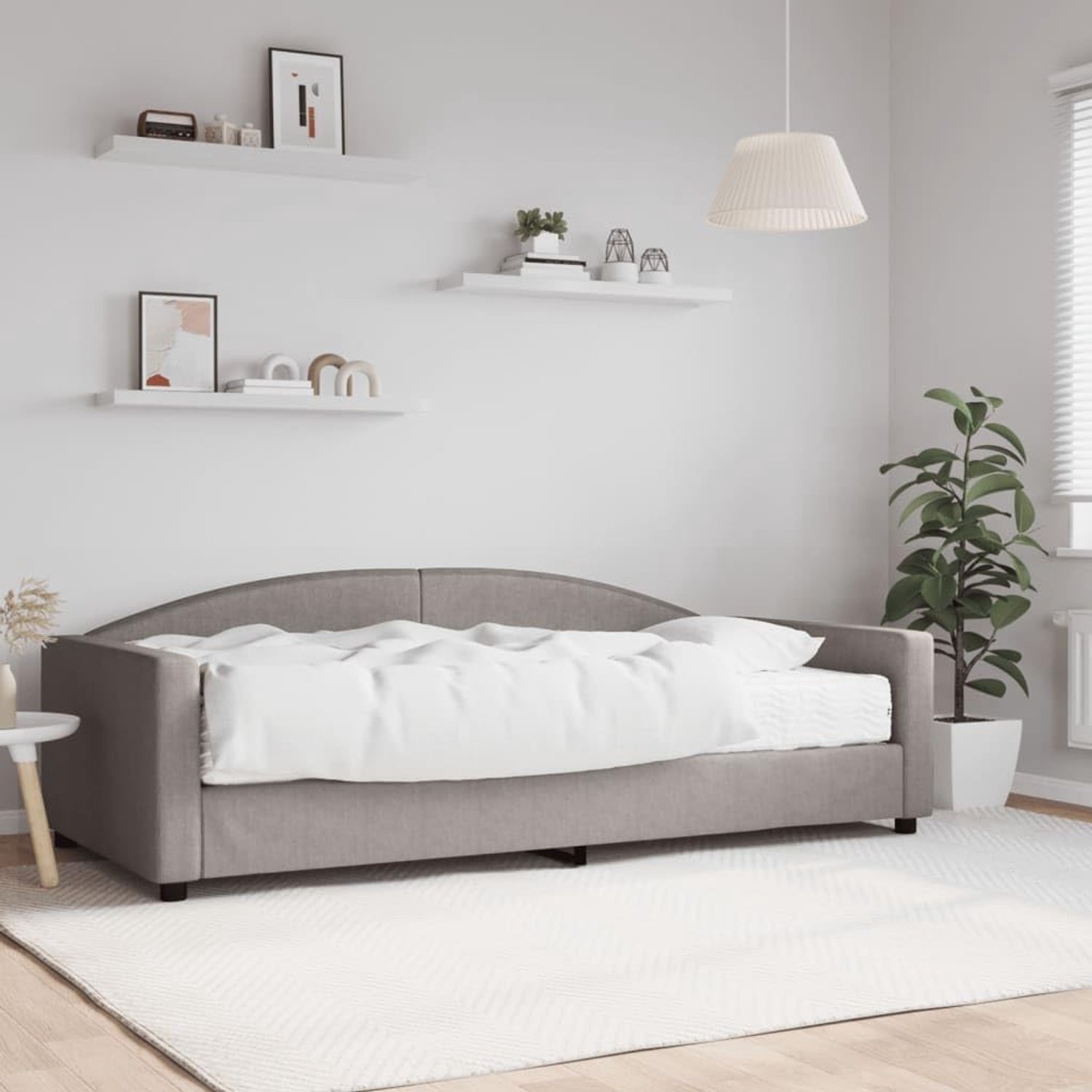 2 in 1 schuimmatras bankbed taupe 100x200 cm