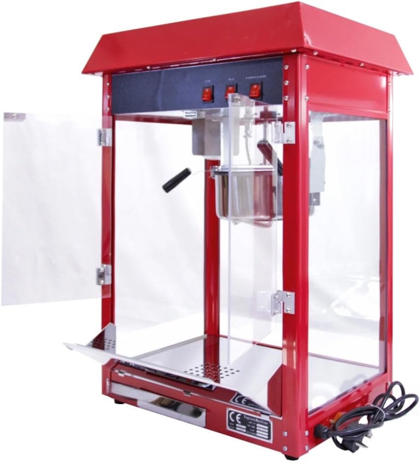 Levo® Popcorn Machine - Popcorn maker - Popcornmais Machine - Rood - 42cm x 56cm x 75cm