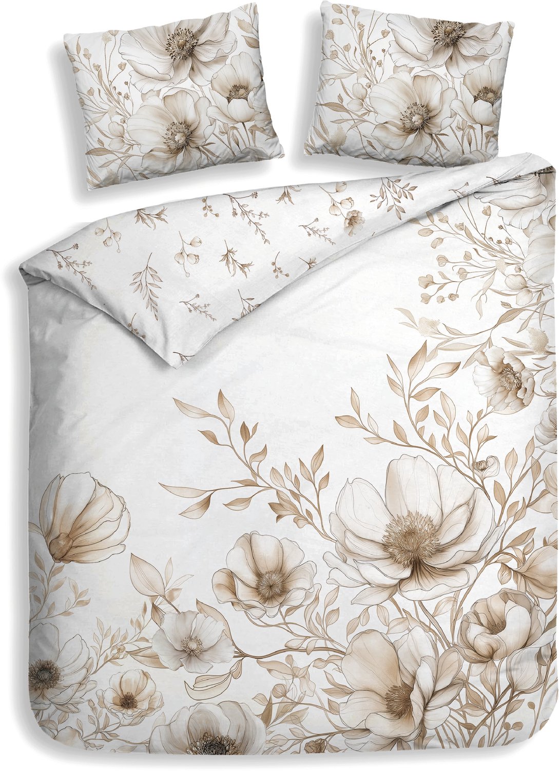 Heckettlane Dekbedovertrek Giotto - Off White - Dekbedovertrek van 100% Katoen-Satijn - Dekbedovertrek 240x200-220 cm - Lits-Jumeaux - Padua