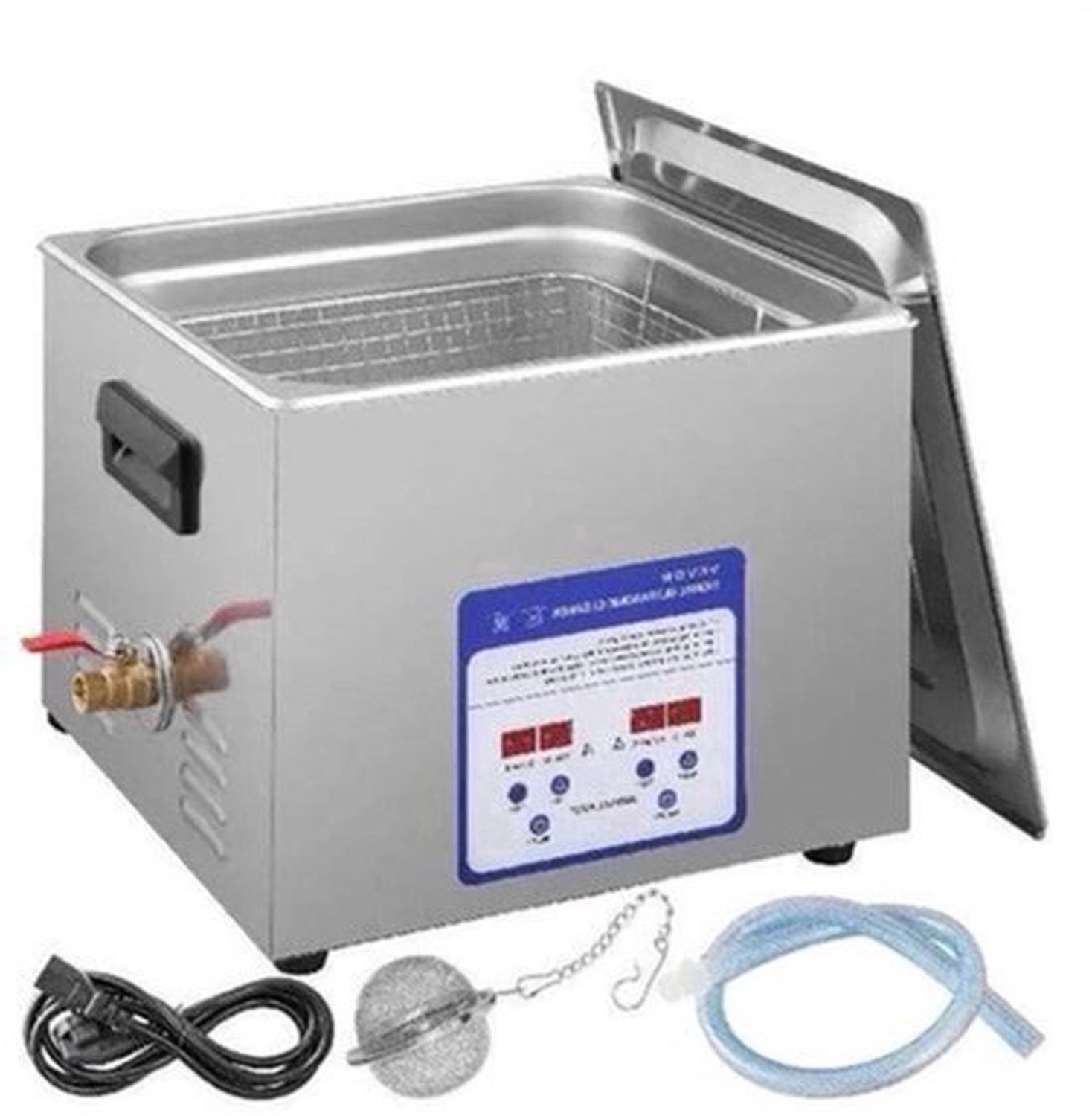 Ultrasoon Reiniger - Draagbaar - Reinigingsapparaat - Frequentie 40kHz - 220V - voor Sieraden en Brillen - 316 RVS - Capaciteit 15L - Zilver