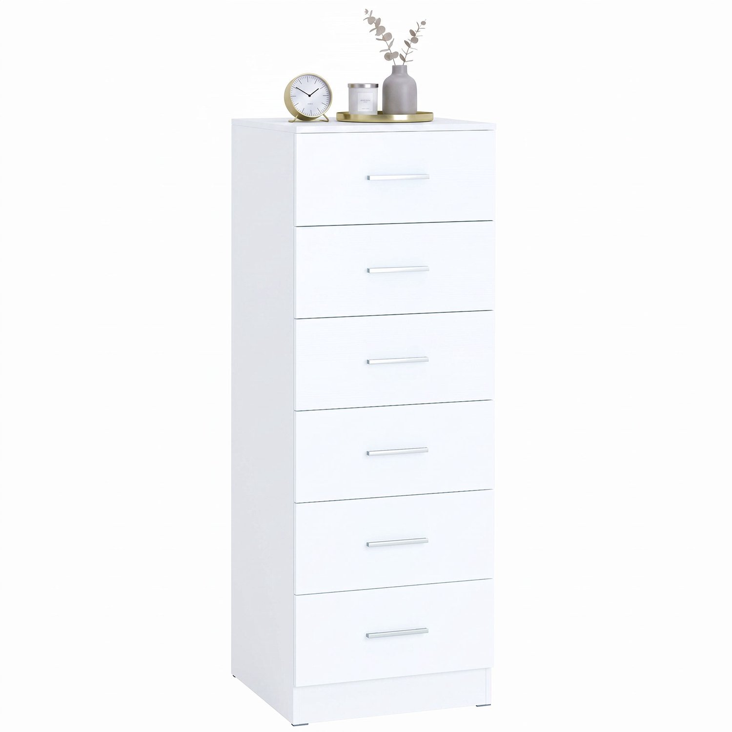 Homcom Drawer Chest-MDF-40 x 40 x 110 cm-Weiß Wit