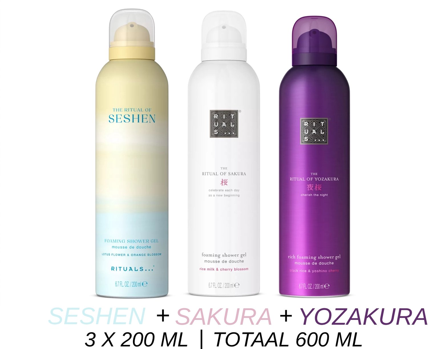 Rituals - Shower Gel Value Set - Seshen + Sakura + Yozakura - 3 x Shower Gel 200 ml = 600 ml - Douchegel - Doucheschuim