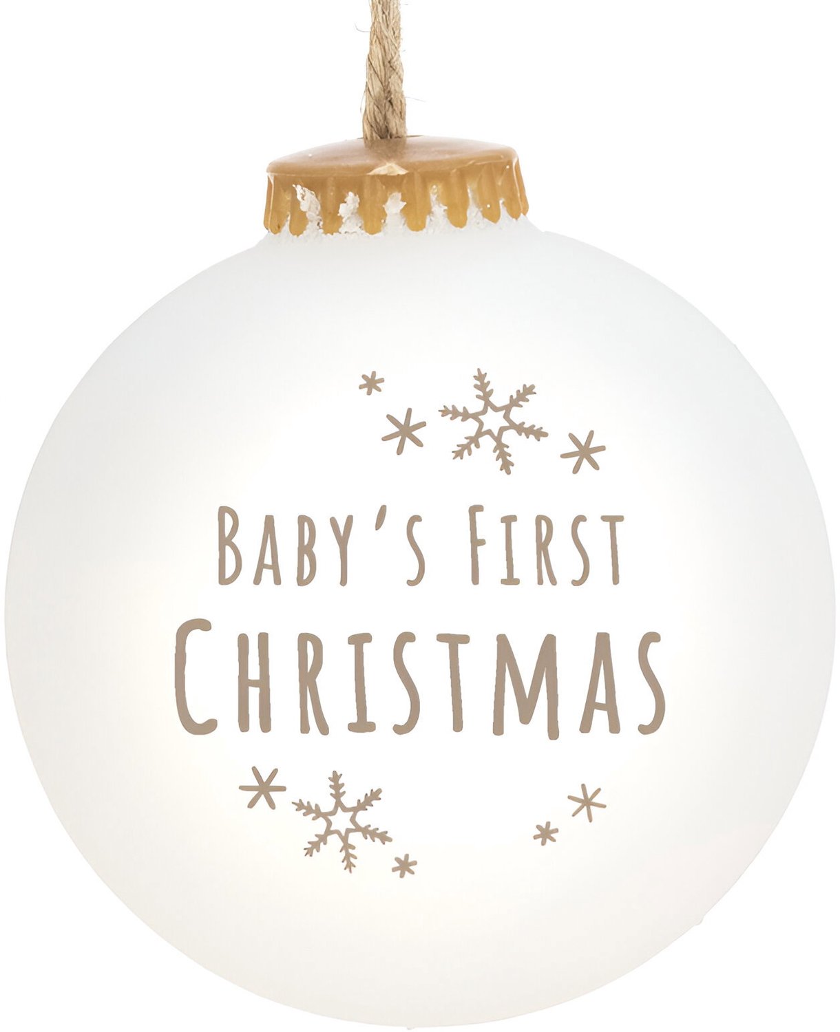 Kerstbal wit baby's 1e kerst 65mm