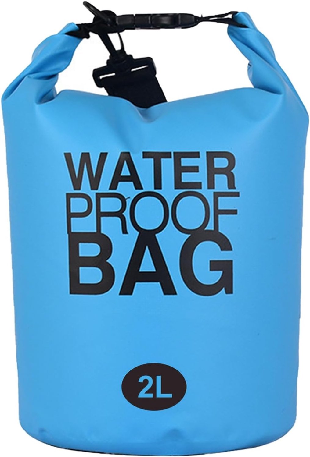 Waterdichte Dry Bag met Verstelbare Schouderband voor Boot, Kajak en Kamperen - 2L, Blauw, Ideaal voor Vissen en Outdoor Activiteiten