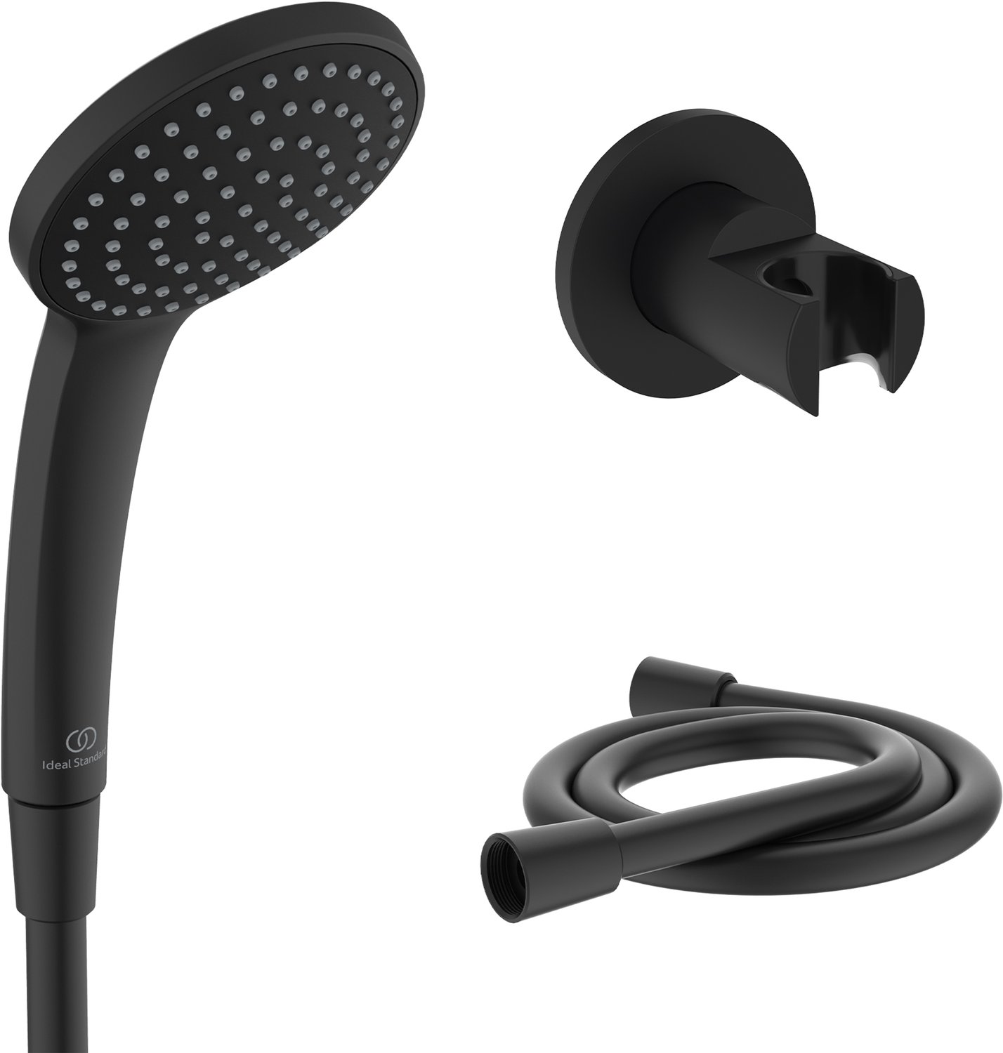 Ideal Standard Alero handdoucheset, handdouche, doucheslang (1750 mm) en muurbeugel – Matzwart