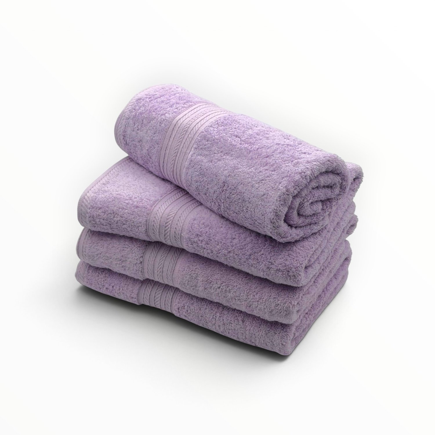 The Linen Room Badhanddoeken – 70 x 140 cm – Set van 4 – 100% Egyptisch Katoen – 600 gram /m2 – Lila