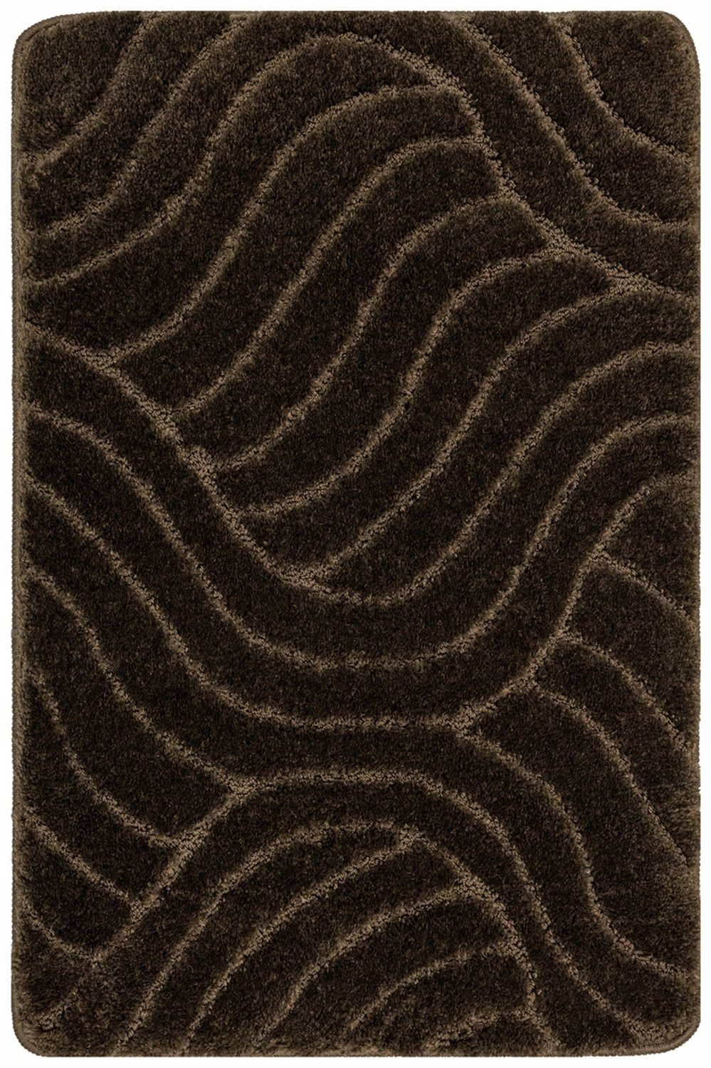 Ulder Brown badkamer vloerkleed 50x80 cm, zacht, antislip, bruin