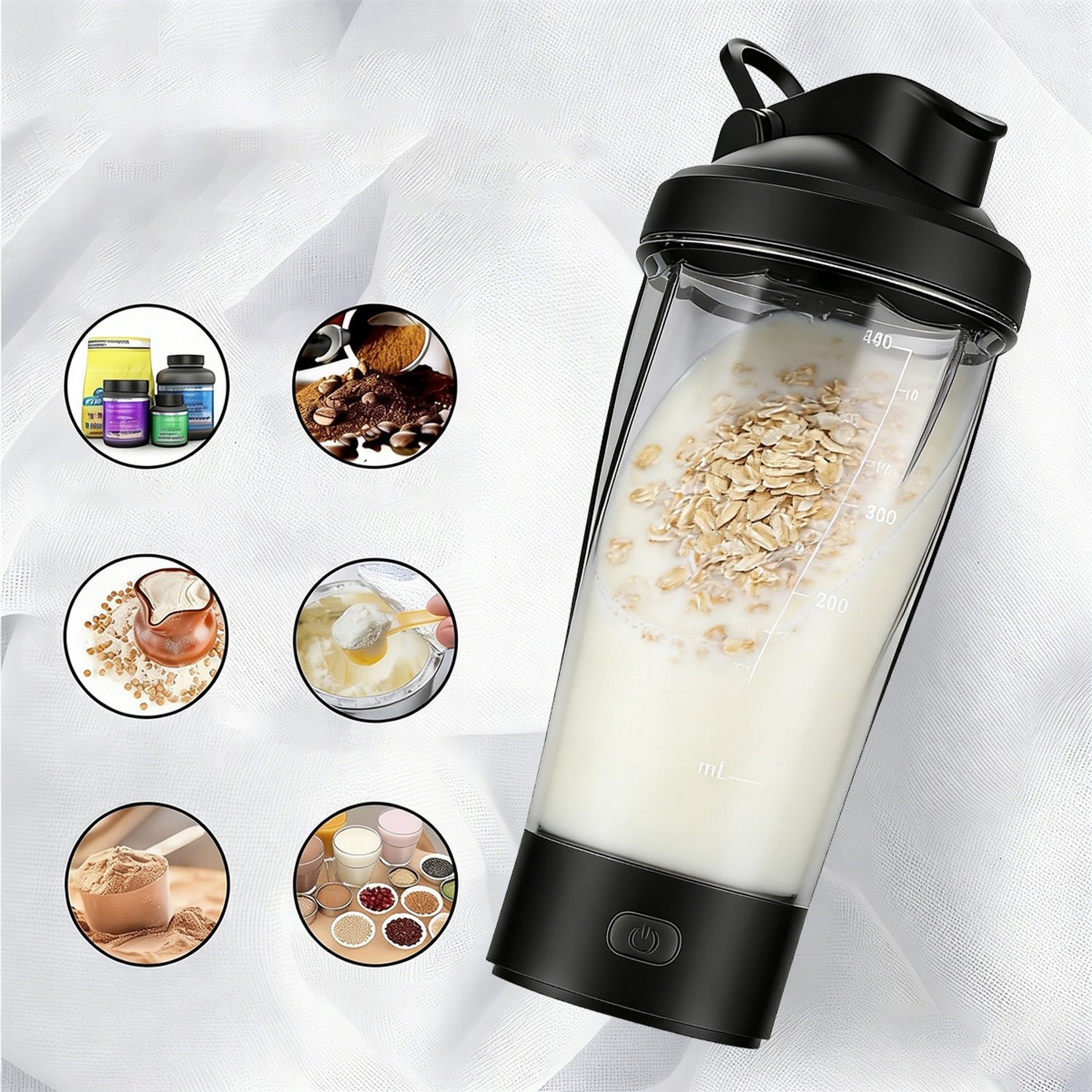 Elektrische Proteïne Shaker Fles 450ml - USB-C Oplaadbaar