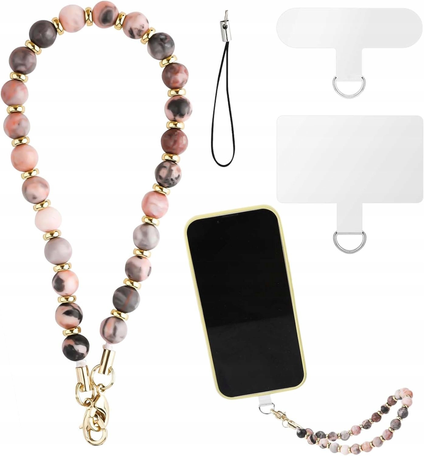 Merkloze Telefoonketting met Kristallen, Afneembaar, Roze
