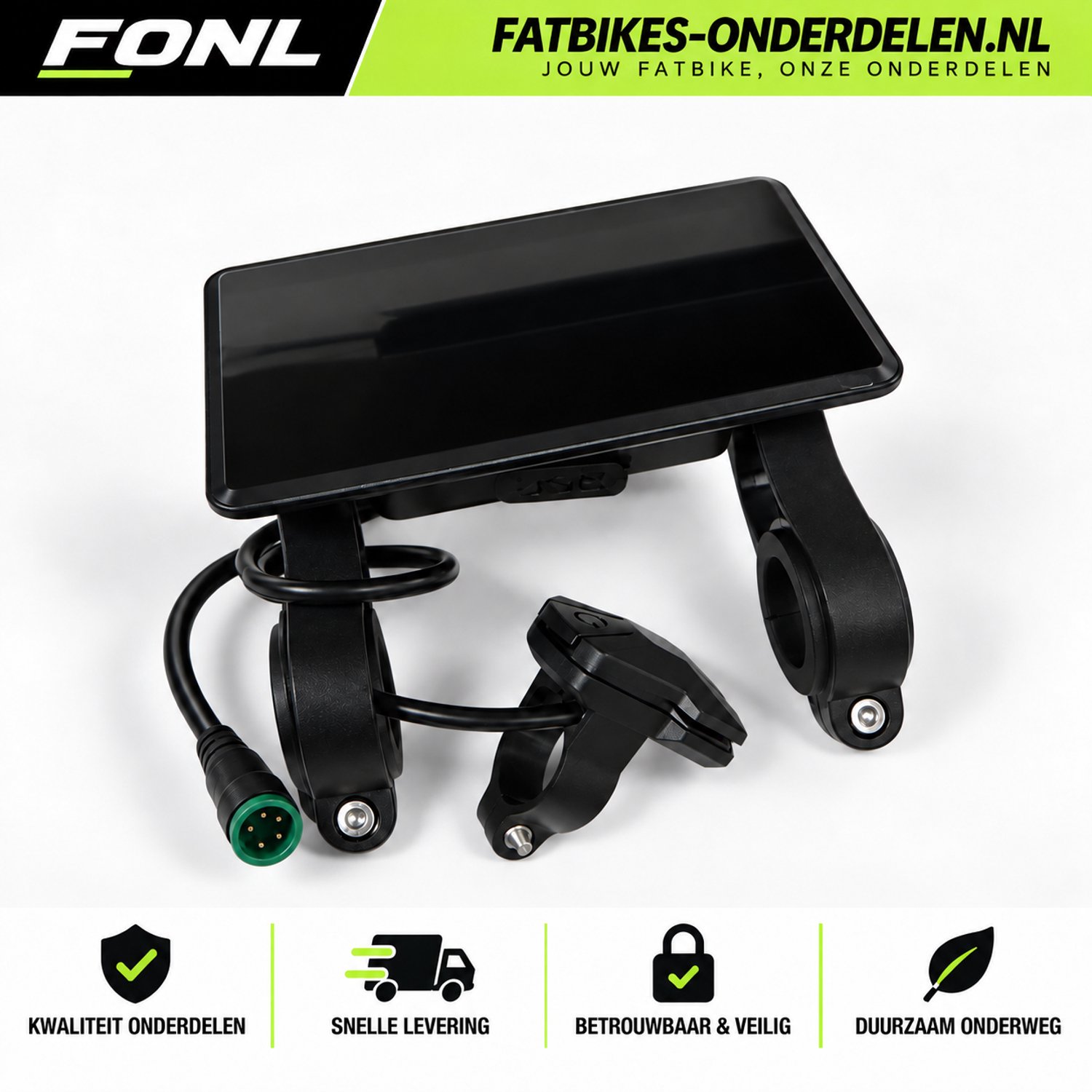 FONL Fatbike Display H6C voor QMWheel V20 - LCD Scherm Niet Opvoerbaar - Dashboard Elektrische Fiets - Zwart