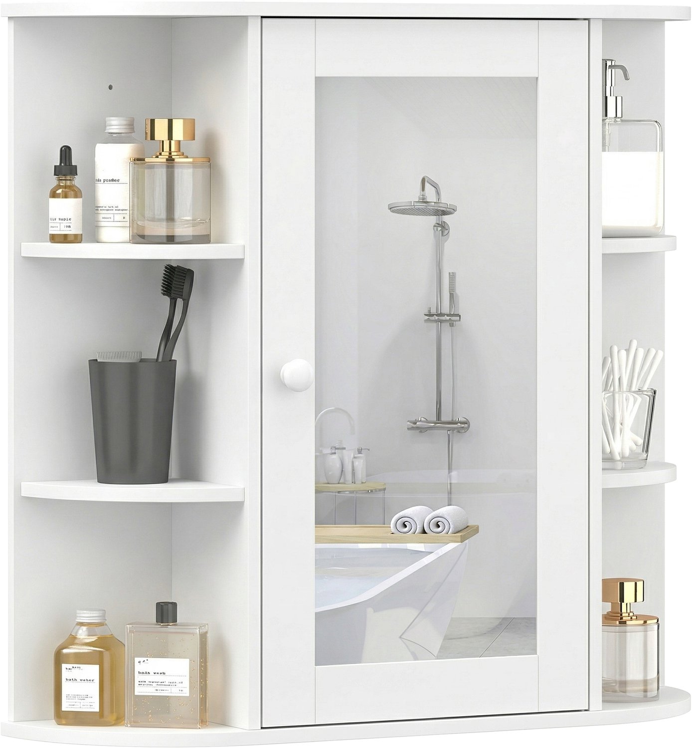 HOMCOM-Spiegelkast-MDF-66x17x63cm-Wit