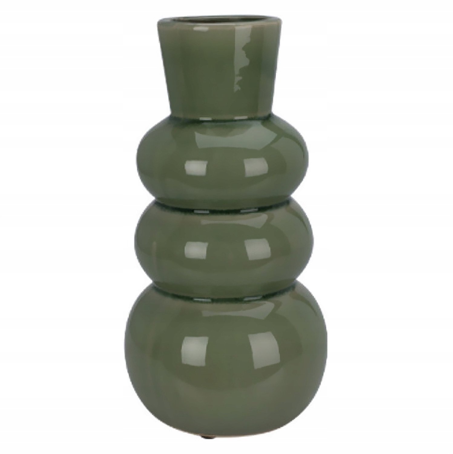 Home & Styling Collection Groene Keramische Vaas Bubbel Design 13x13x25 cm
