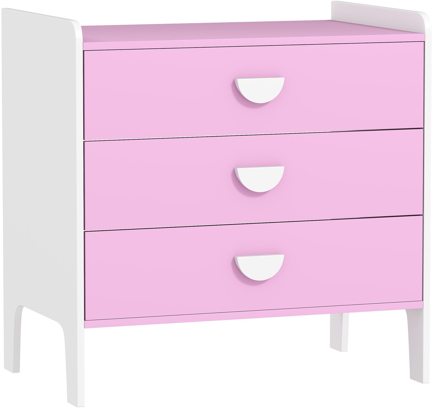 Playon Kinderkommode met 3 lades - 60 x 40 x 60 cm - Roze/Wit