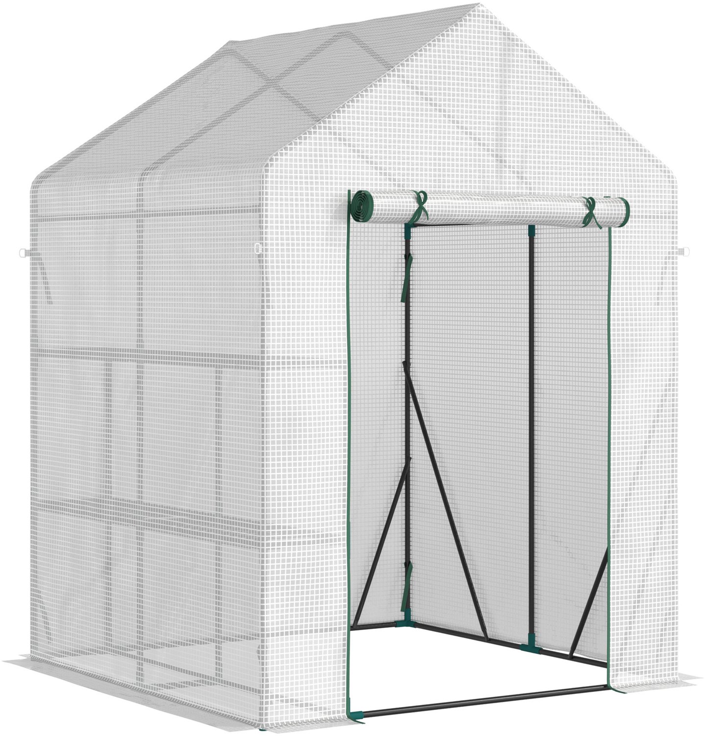 Sunona Foliekas met 4 legplanken - Met opvouwbare deur - 143 x 143 x 195 cm - Wit