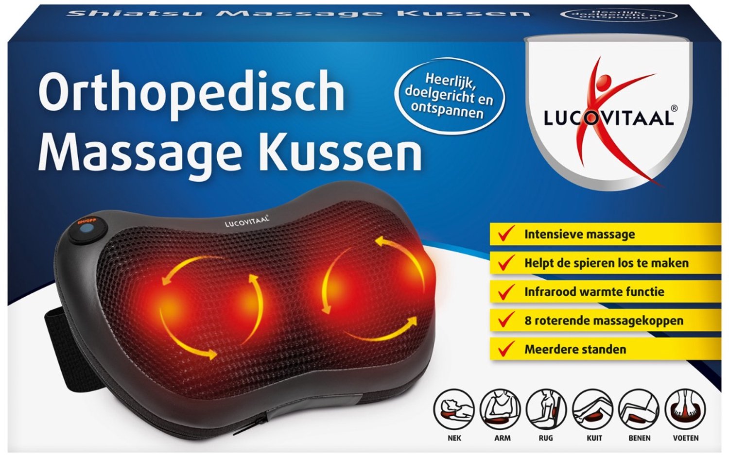 Bol.com Lucovitaal Shiatsu Massage Kussen aanbieding