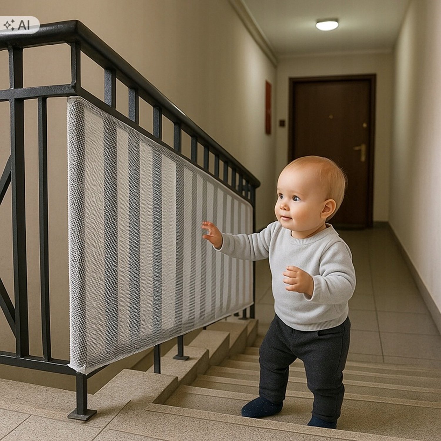 Veiligheidsnet Balkon & Trap - 300x77cm - Beige