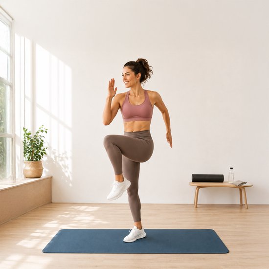 Yogamat antislip - 5 mm - donkerblauw — afbeelding 4