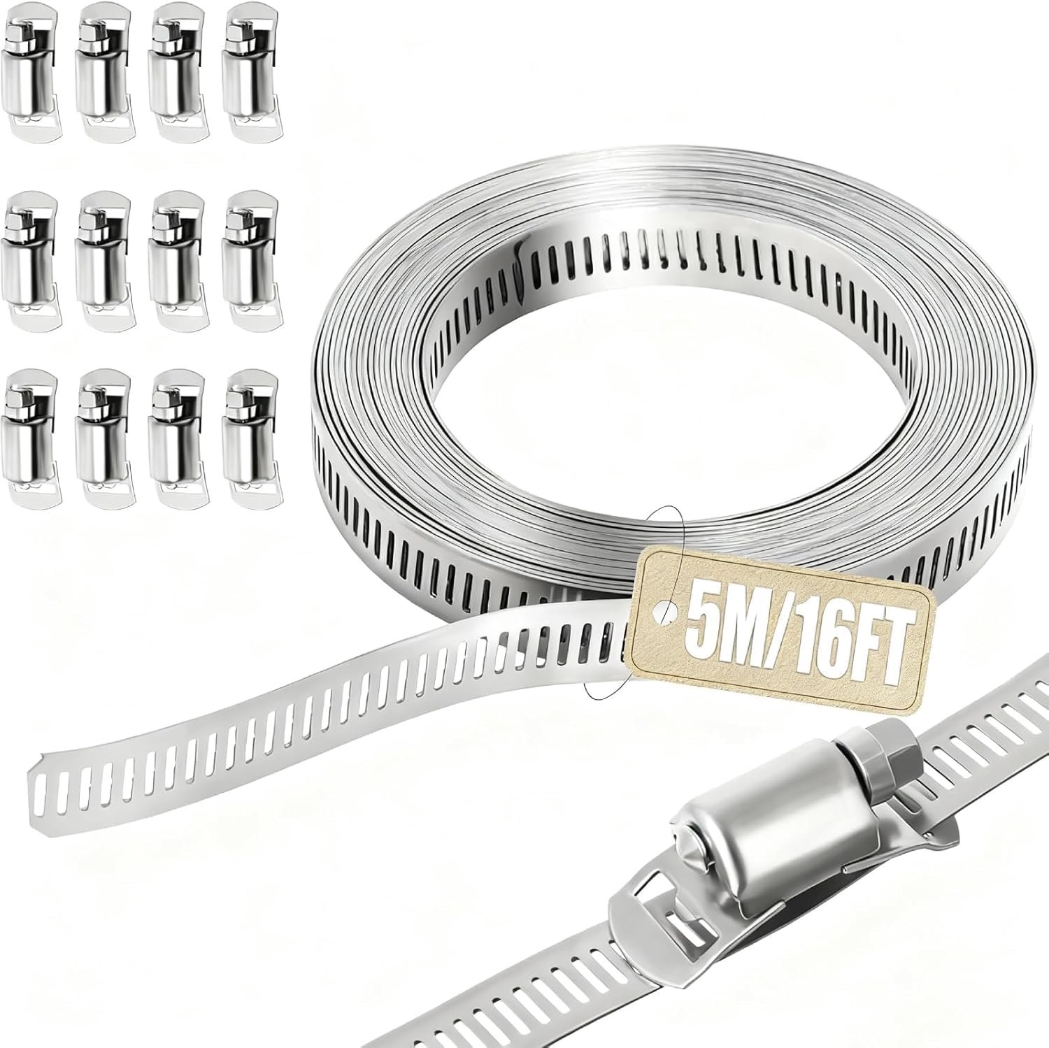 16FT RVS Slangklemmen Set voor Diverse Toepassingen