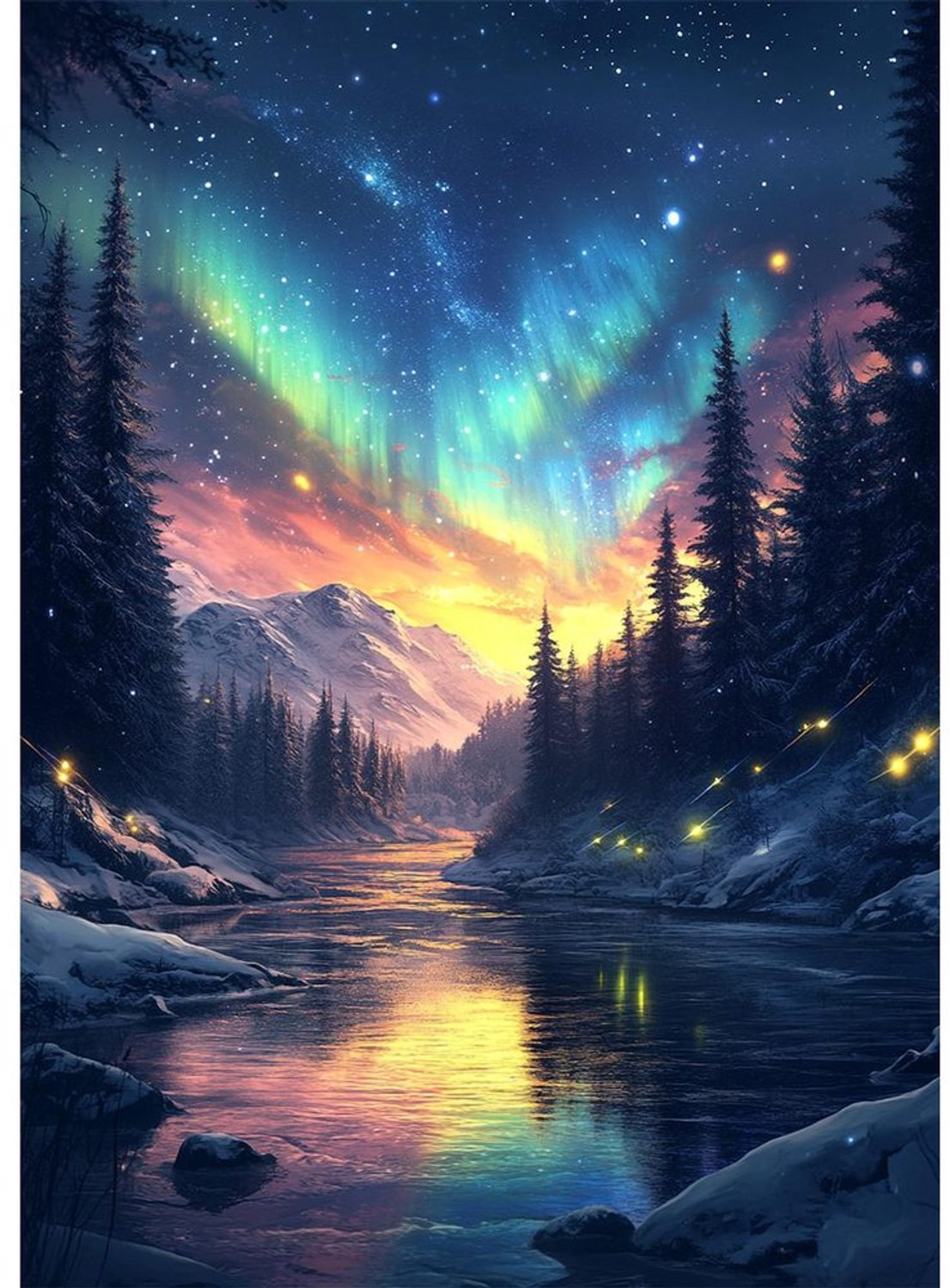 DIY Diamant Schilderen Set - Fantastische Aurora - 30 x 40 cm