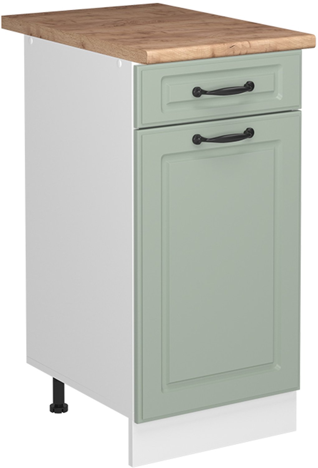 Vicco Keukenonderkast R-Line, Mint landelijk/Wit, 40 cm goudkleurig eiken werkblad