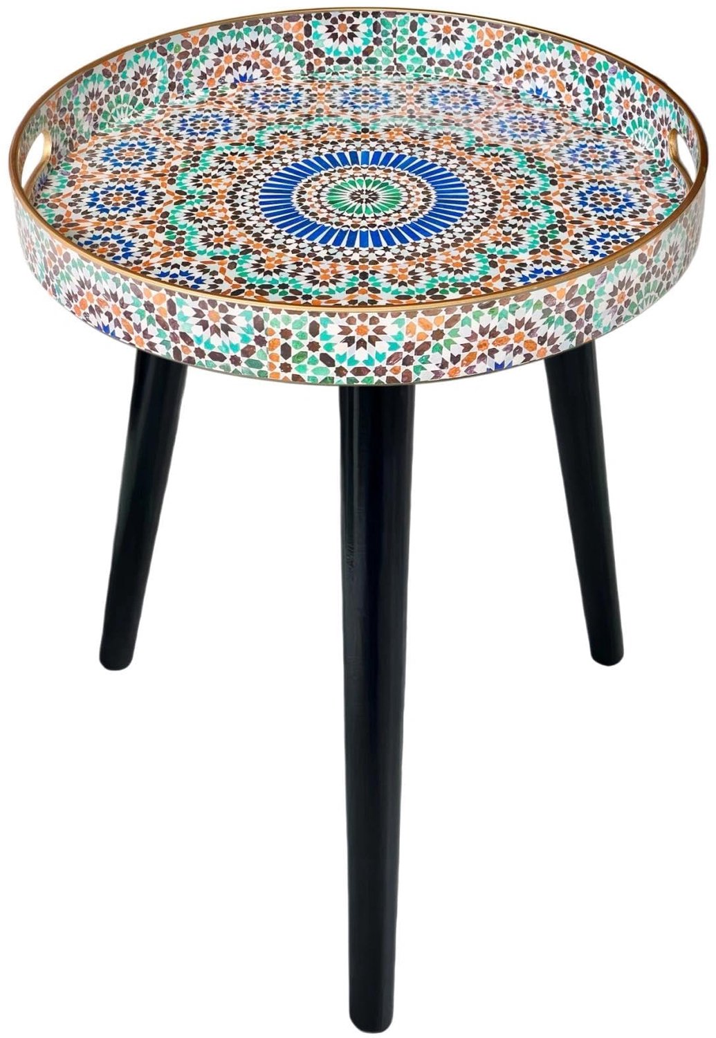 Ronde Bohemian Side Table met Verwijderbare Poten 45cm