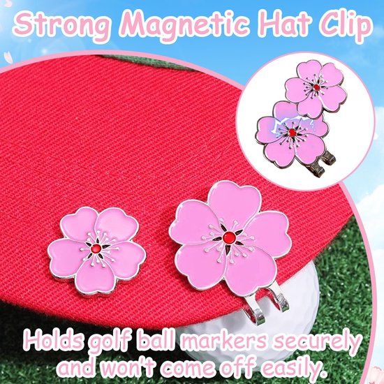 3-delige Golfbal Marker Set met Magnetische Hoedclips — afbeelding 3