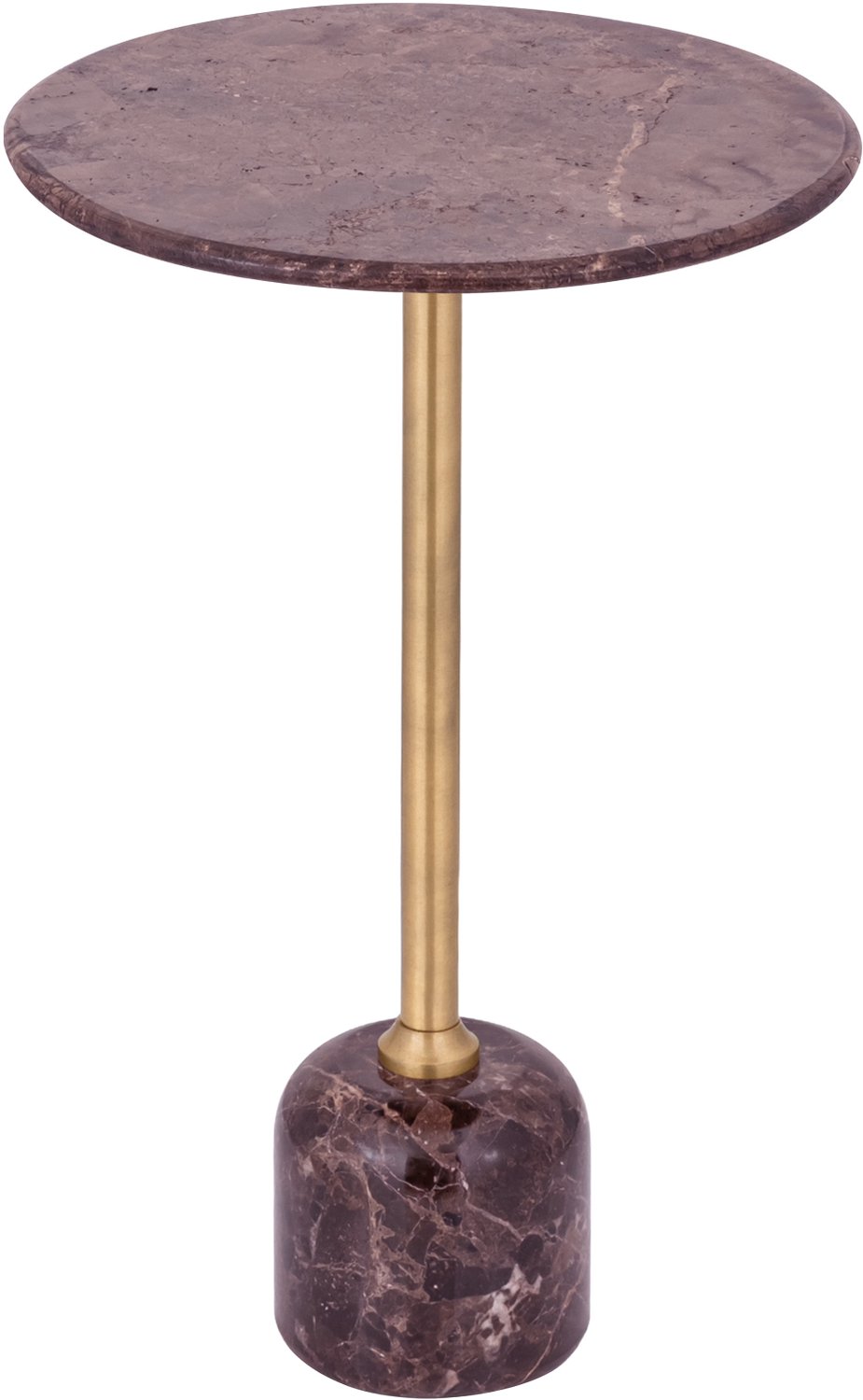 PTMD Jari Dark Brown Marble Sidetable Ball Base Low Bruin