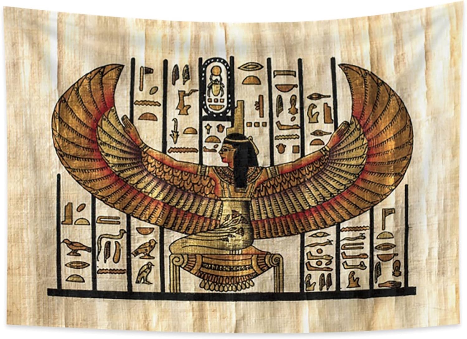 Wandtapijt 150x100cm - Polyester - Farao en Hiërogliefen - Sfeervolle muurdecoratie - ServiceTopper