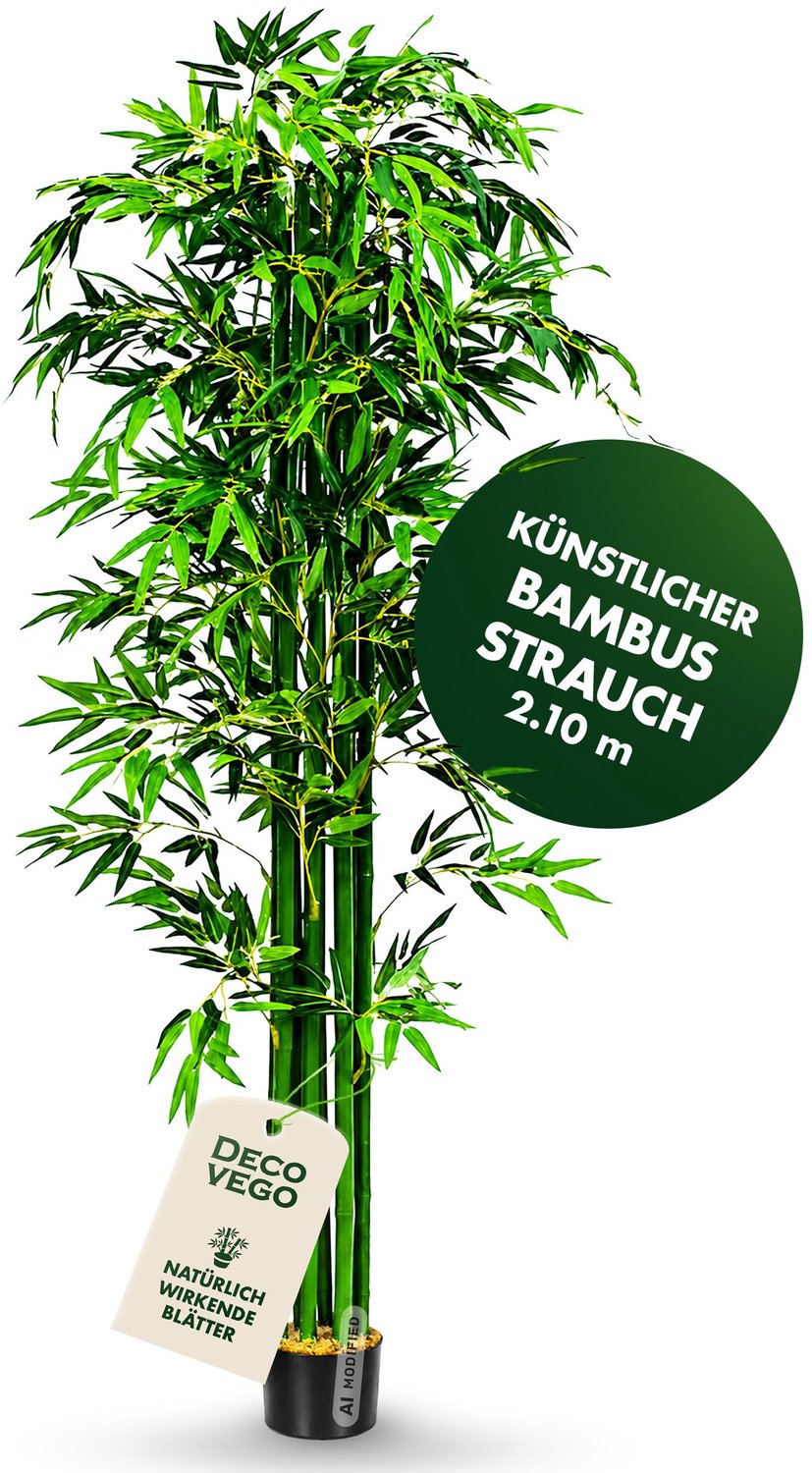 Valse Kunstmatige Plant Bamboe Plant Echt Hout Decoratie 210cm DECOVEGO