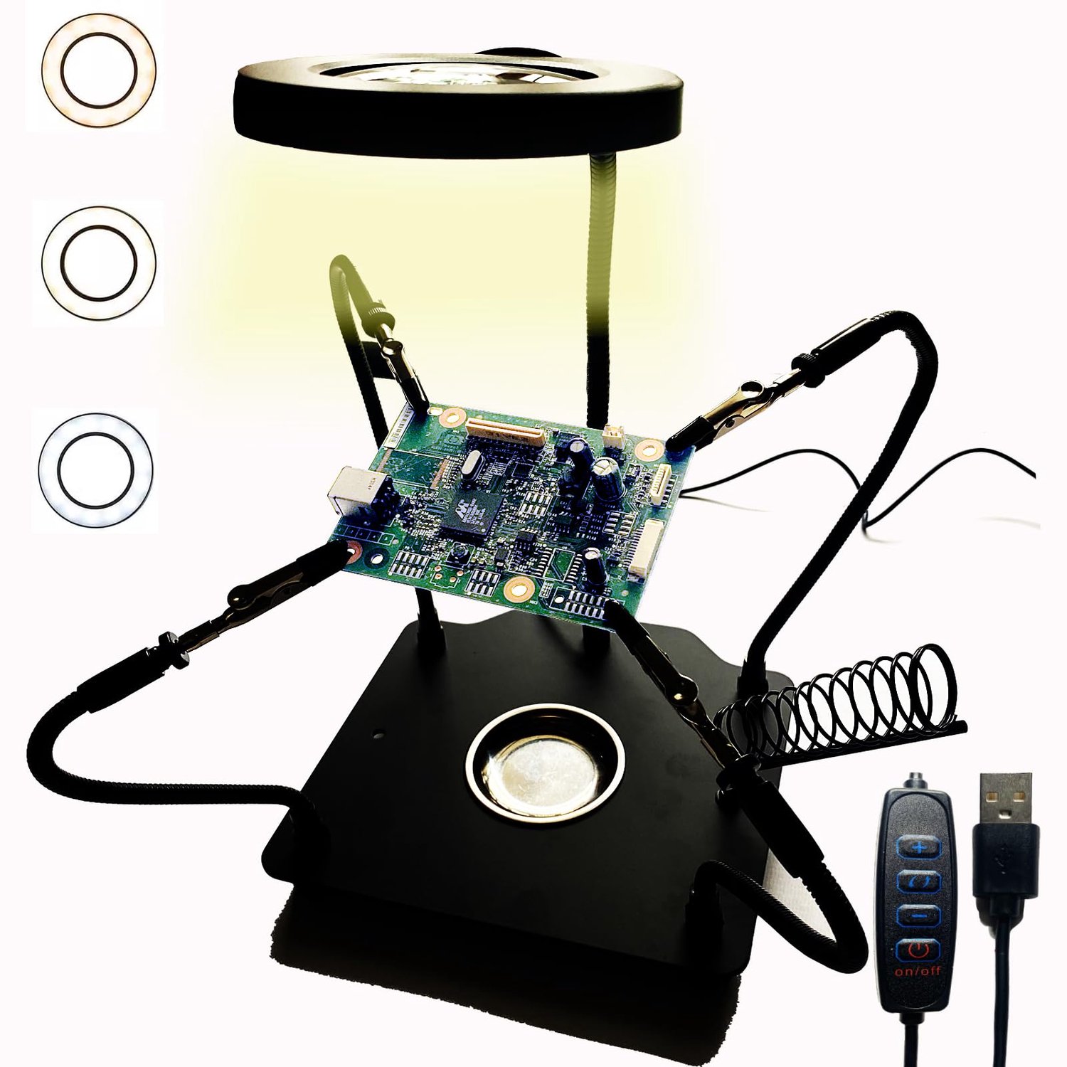 Soldering Station met Verlichting en Vergrootglas - Derde Handen Tool