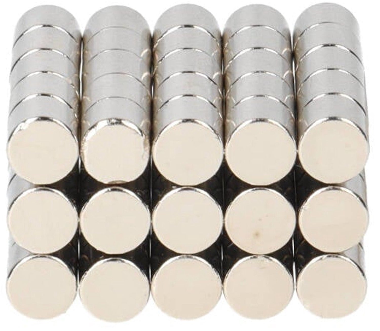 Neodymium Schijfmagneet Ø5 x 5 mm N50 NiCuNi – 30 stuks