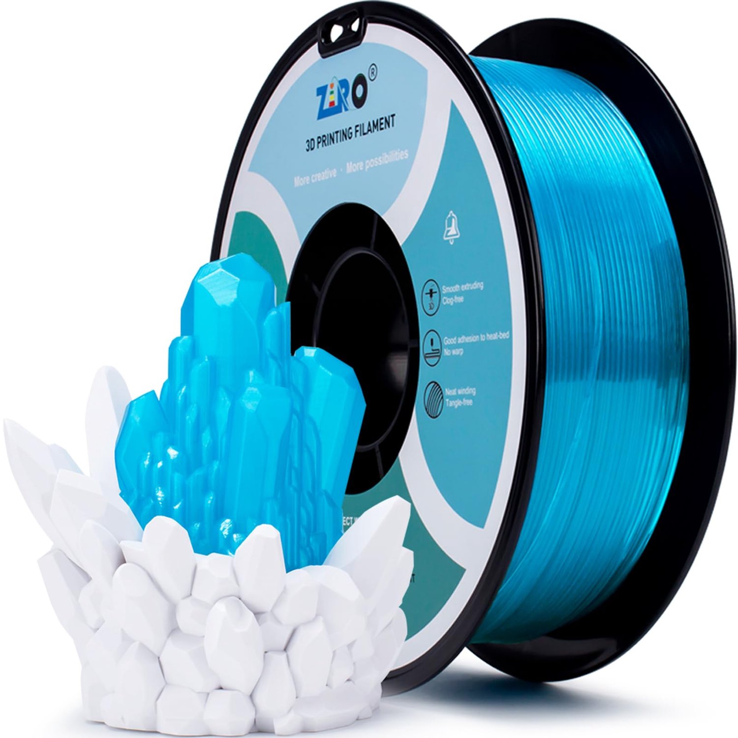 PLA 3D Printer Filament 1.75mm Translucent Lichtblauw 1kg
