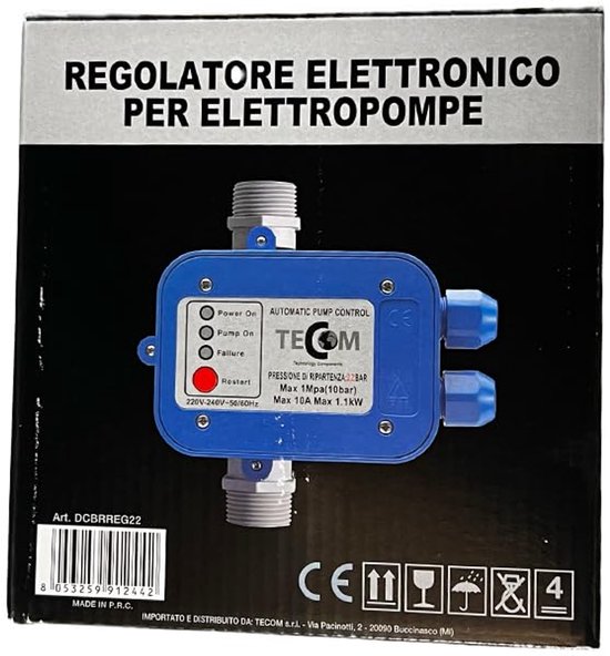 Drukregelaar Elektronisch - 2,2 Bar Druk - Automatische Besturing - Voor Elektrische Pompen - Pomp Accessoire — afbeelding 4
