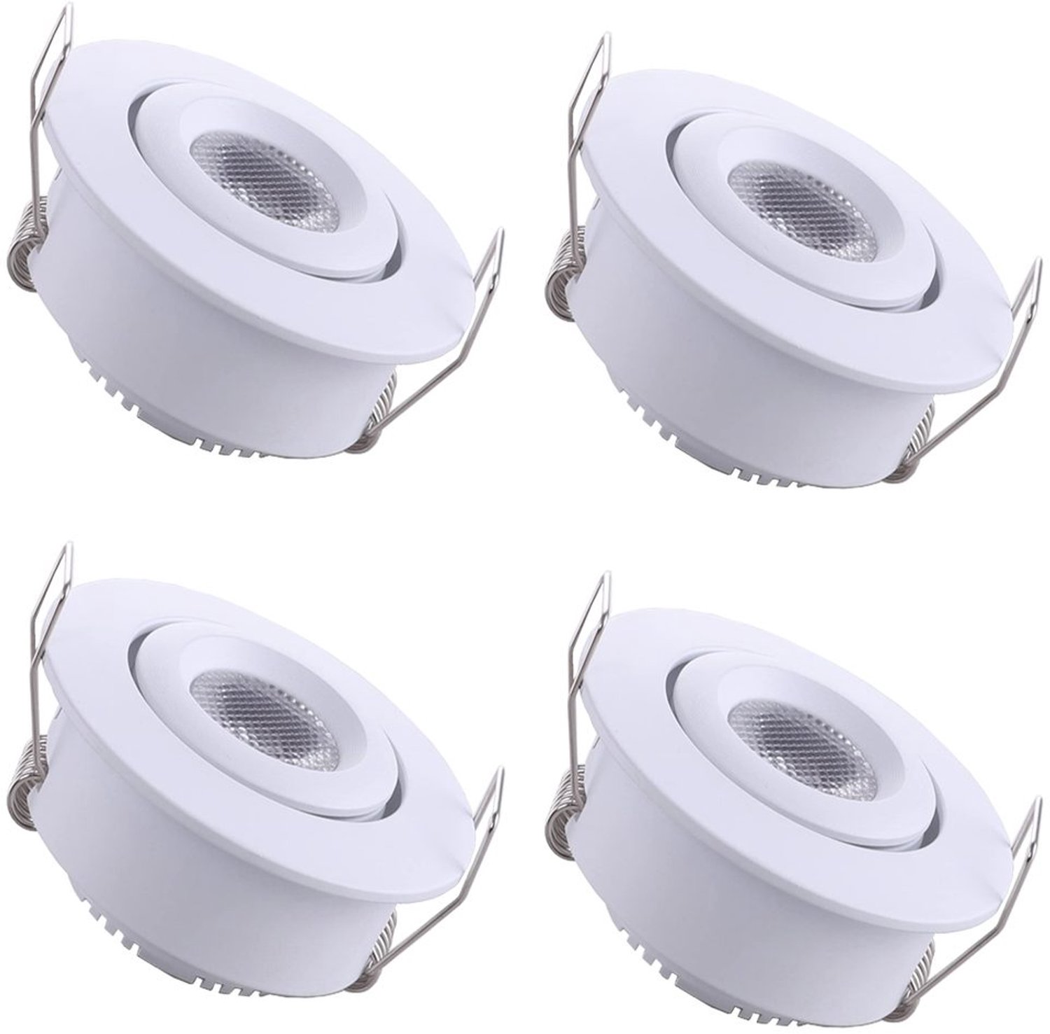 Set van 4 Mini Inbouwspotjes met Transformer en Verstelbare Lichthoek